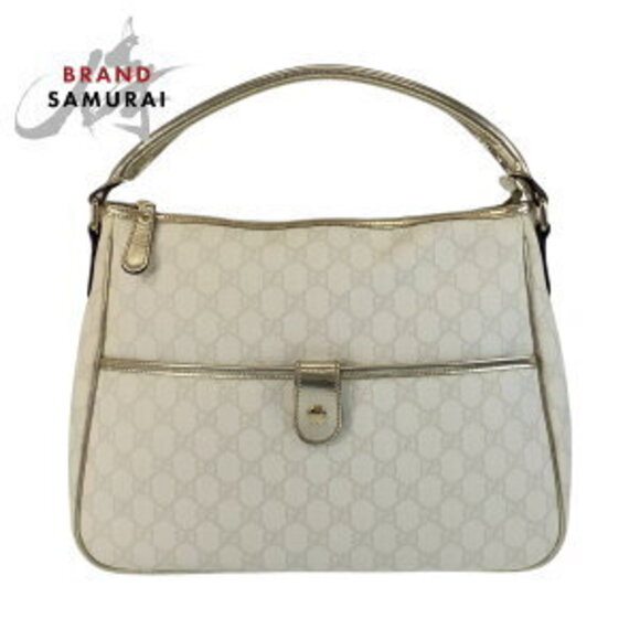 Gucci Handbags - GUCCI white gold GG Supreme canvas handbag